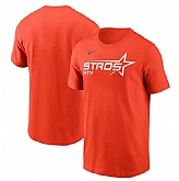 Men's Houston Astros Orange 2025 City Connect Wordmark Performance T-Shirt,baseball caps,new era cap wholesale,wholesale hats